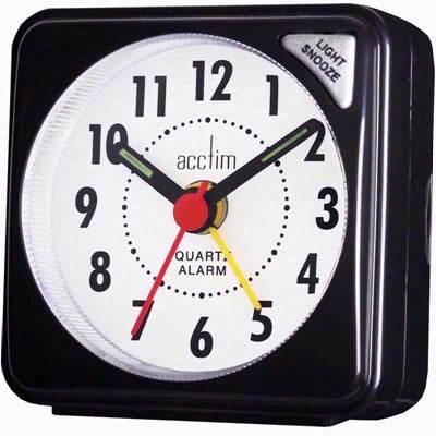 ACCTIM CK2573 Ingot Analogue Alarm Clock Black/White - Cloud Nine Stores