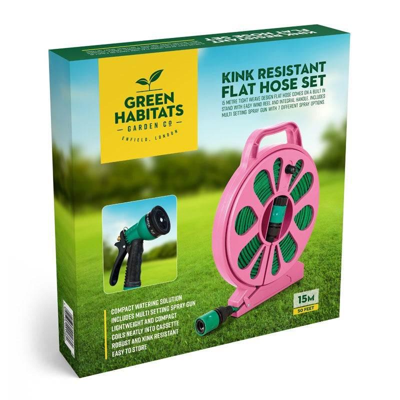 GREEN HABITATS 50FT FLAT HOSE SPRAY NOZZLE PINK - Cloud Nine Stores