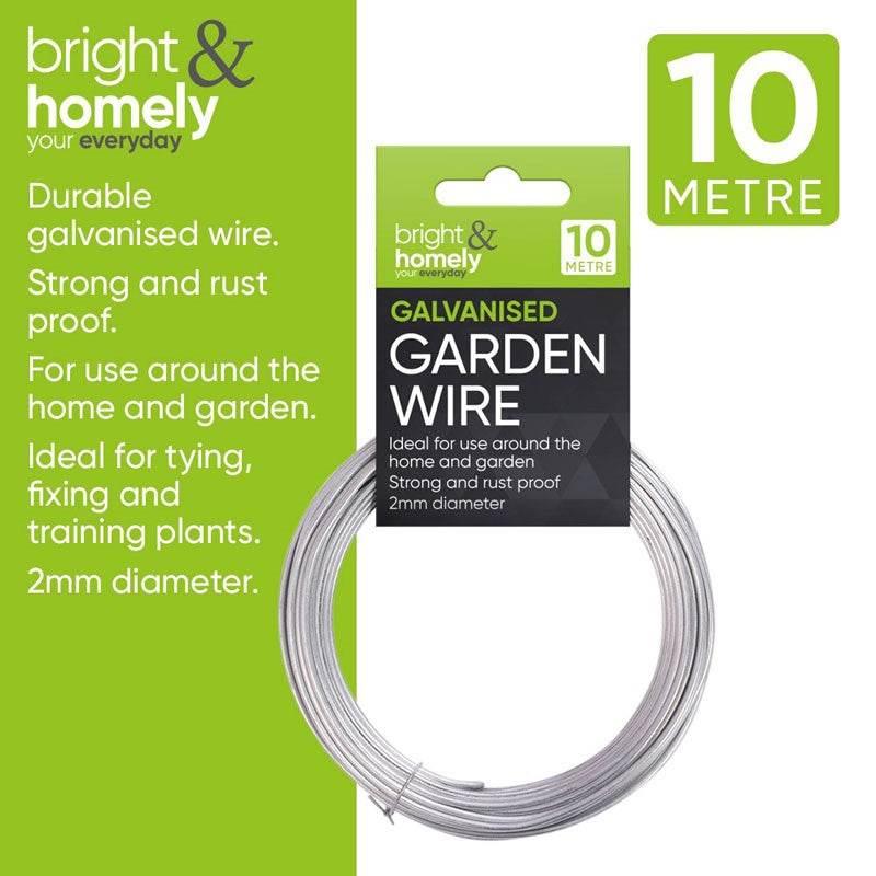 BRIGHT & HOMELY MULTI-PURPOSE GALVANISED GARDEN WIRE 2MM x 10M - Cloud Nine Stores