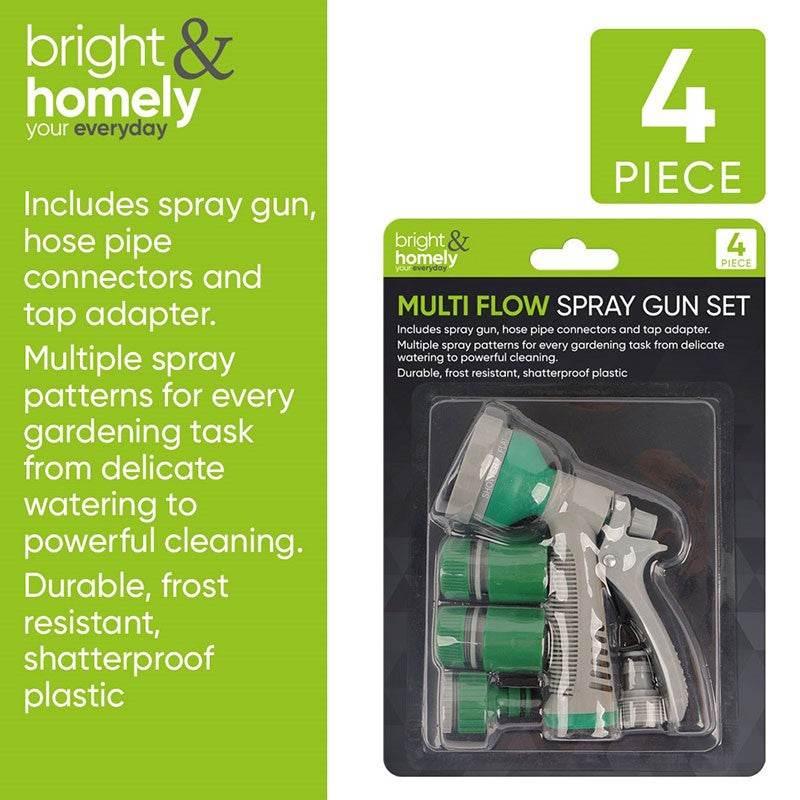 BRIGHT & HOMELY MULTI FLOW SPRAY GUN SET 4 PIECE - Cloud Nine Stores