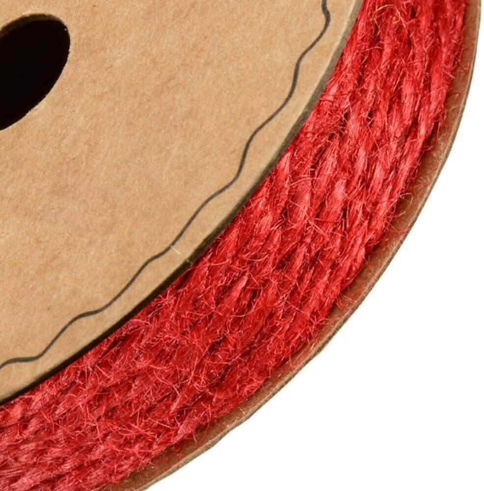 Jute Twine String 10m x 2mm(Natural + Red) Coloured Craft Linen String - Cloud Nine Stores