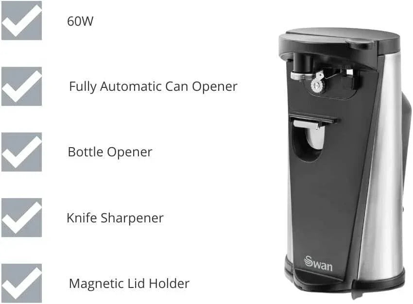 Swan 3 in 1 Electric Can Opener - Cloud Nine Stores