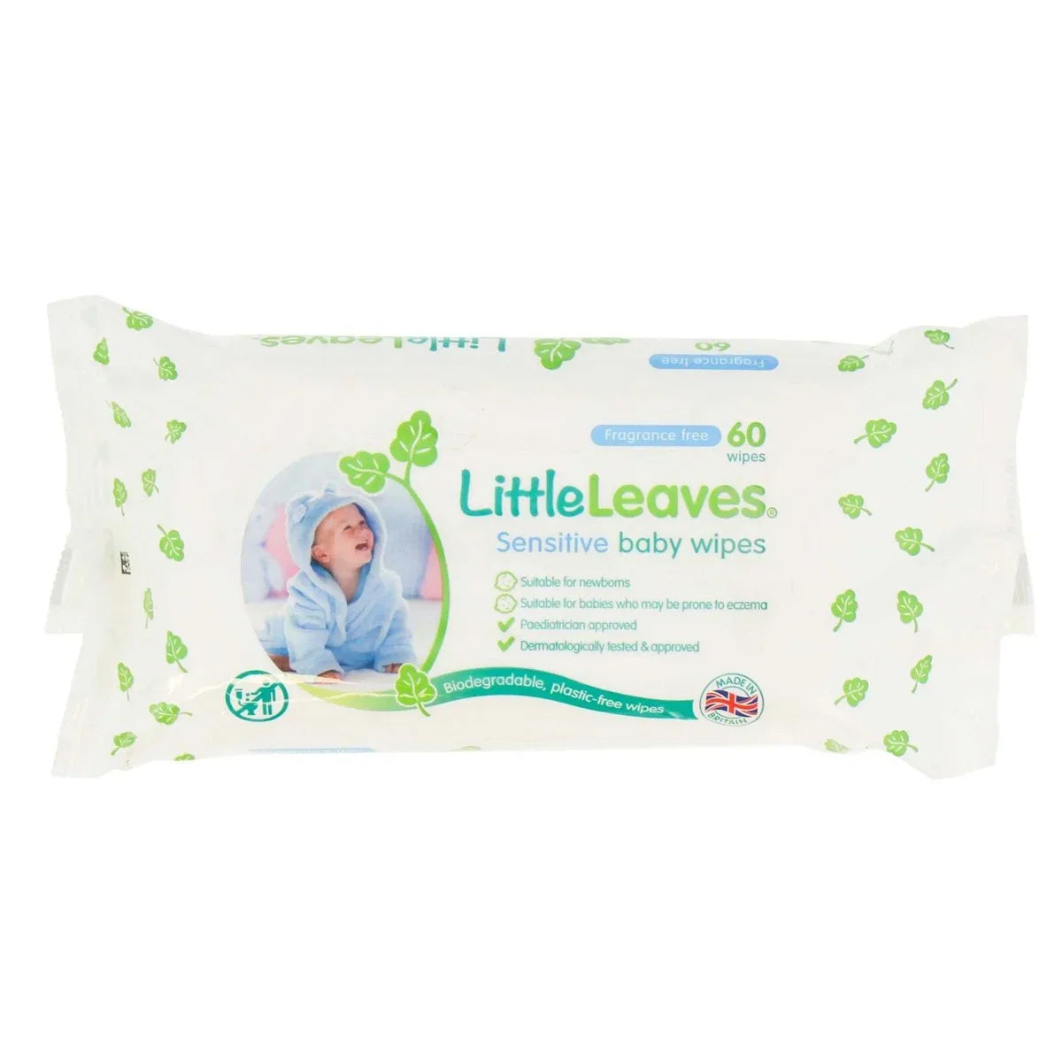 Little Leaves Sensitive Fragrance Free Baby Wipes 60 Pack