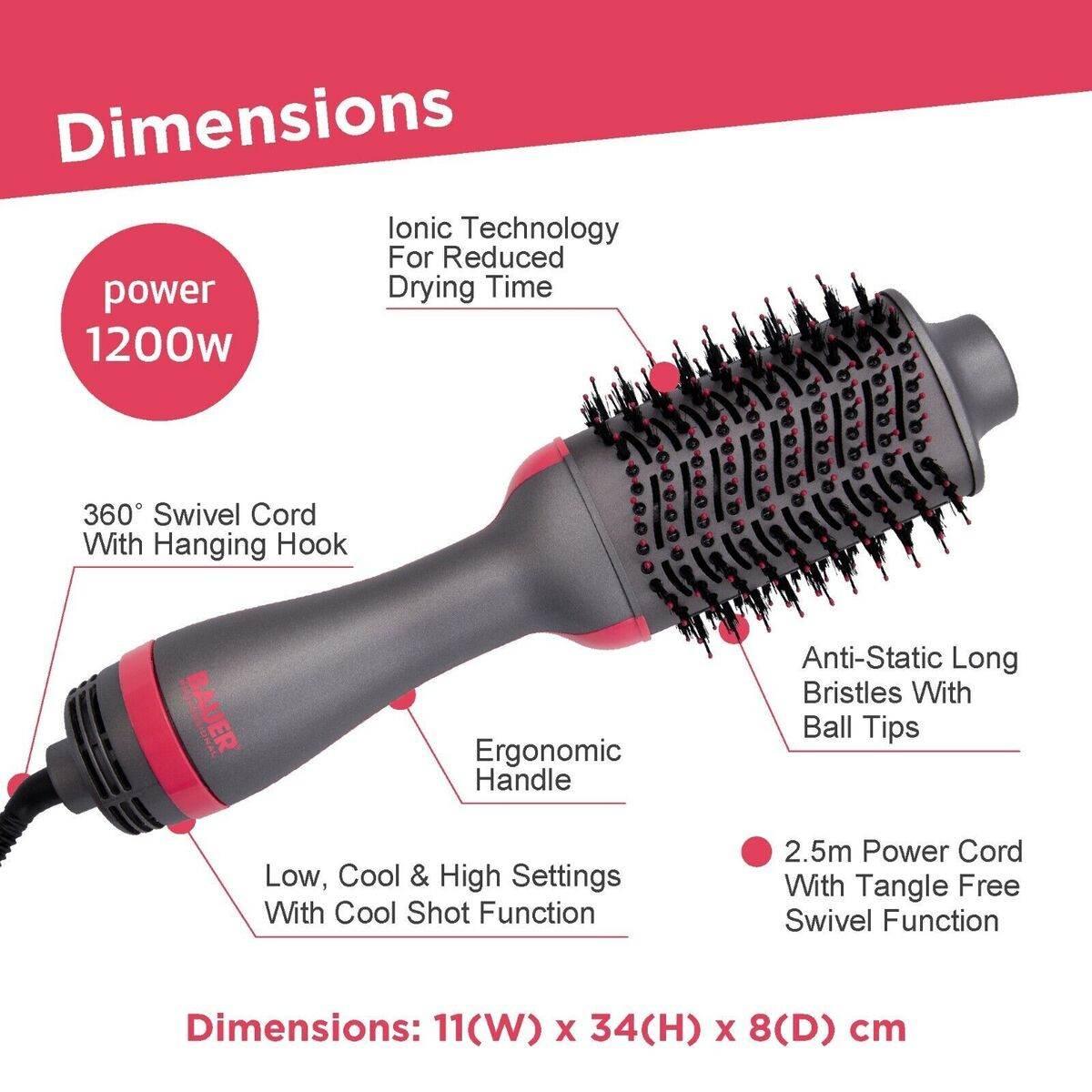 Bauer Ionic Hot Air Blow Dry Brush - Cloud Nine Stores
