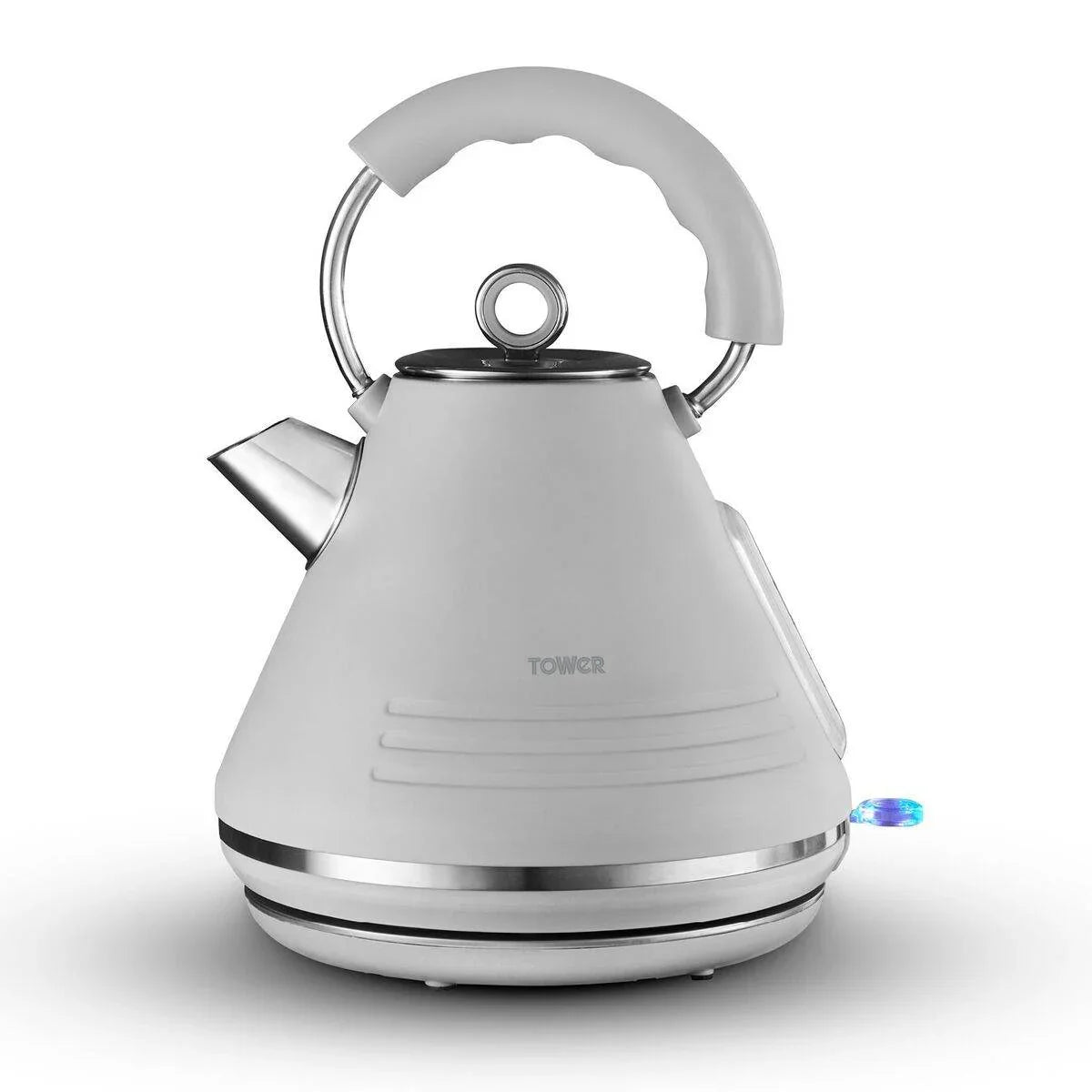 Tower Ash Grey 1.7L 3KW Pyramid Kettle Contemporary Design T10074GRY - Cloud Nine Stores
