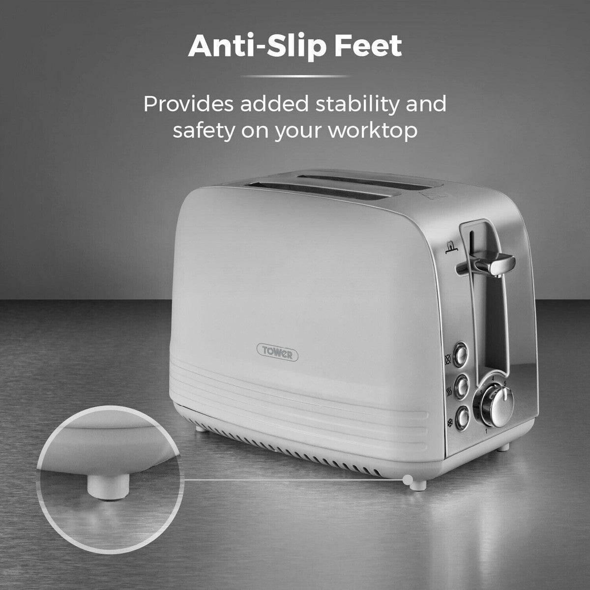 Tower T20080GRY, Ash 2-Slice Toaster - Cloud Nine Stores