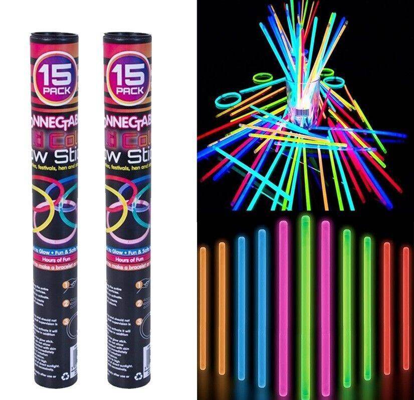 15 Connectable & Flexible Multi Colour Glow Sticks - Cloud Nine Stores
