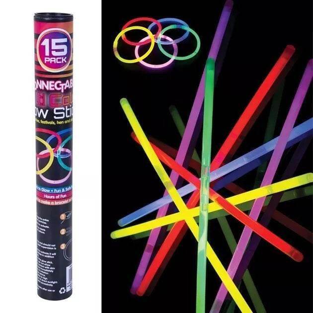 15 Connectable & Flexible Multi Colour Glow Sticks - Cloud Nine Stores