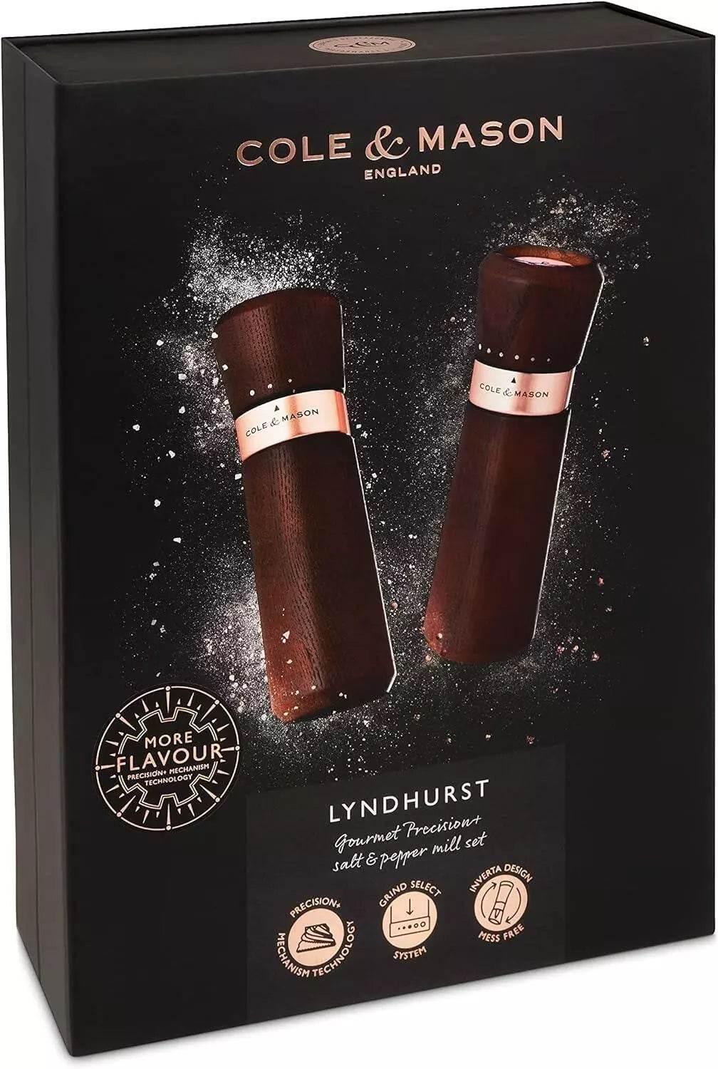 Cole & Mason Lyndhurst Gourmet Precision Salt & Pepper Mill Grinder Set (Chestnut) - Cloud Nine Stores