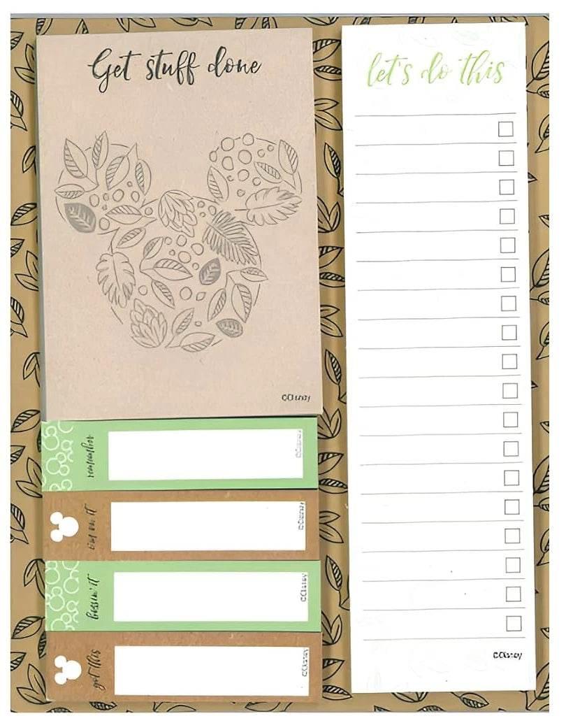 Disney Mickey Mouse Floral Desk Planner To Do List Memo Note Pad Sticky Tabs - Cloud Nine Stores