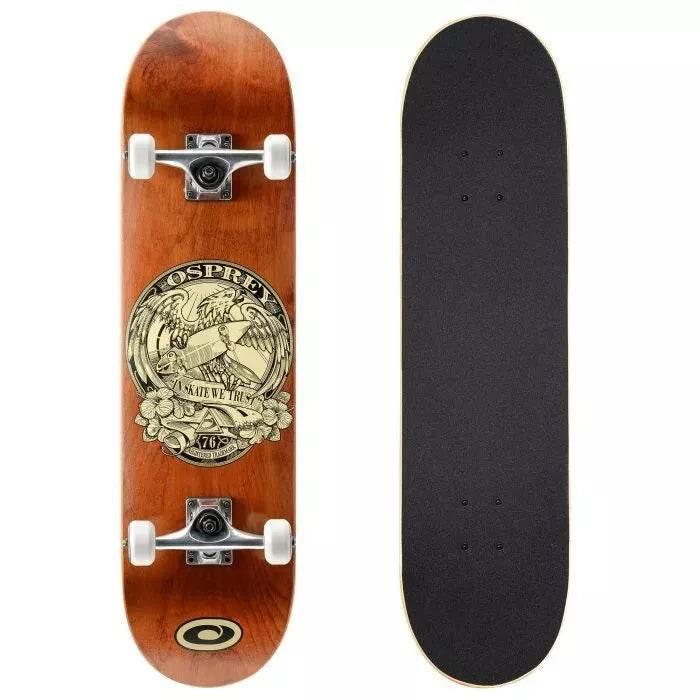Osprey 8" X 31" COMPLETE DOUBLE KICK SKATEBOARD - IN SK8 WE TRUST - Cloud Nine Stores