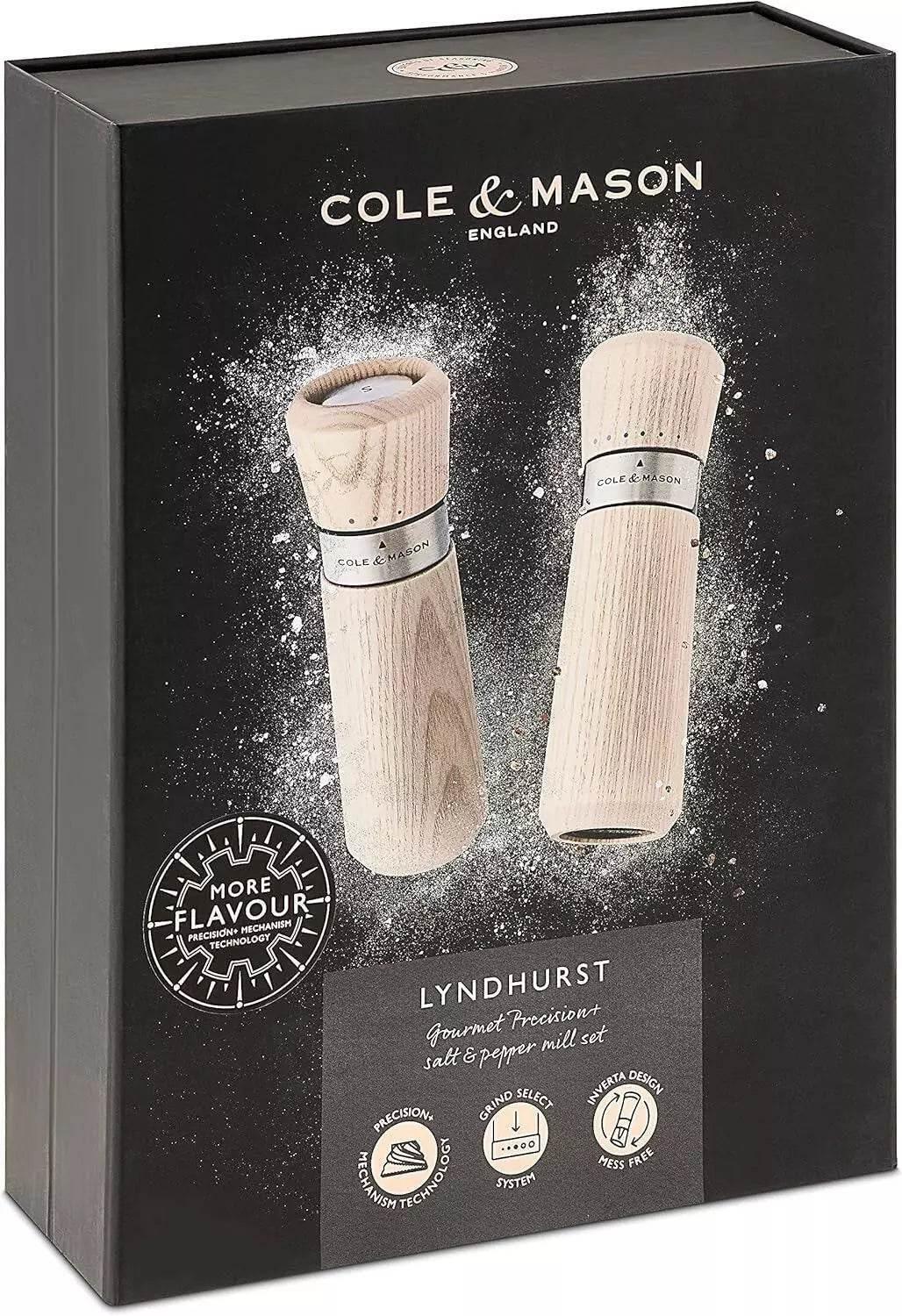 Cole & Mason Lyndhurst Gourmet Precision Salt & Pepper Mill Grinder Set (Oak) - Cloud Nine Stores
