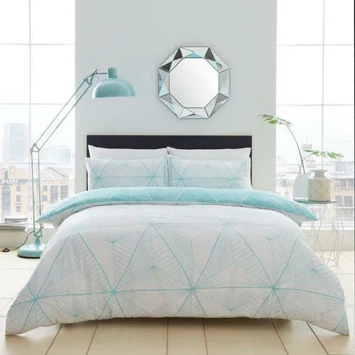 PRINTED DUVET SET ZANDER AQUA - King Size - Cloud Nine Stores Cloud Nine Stores