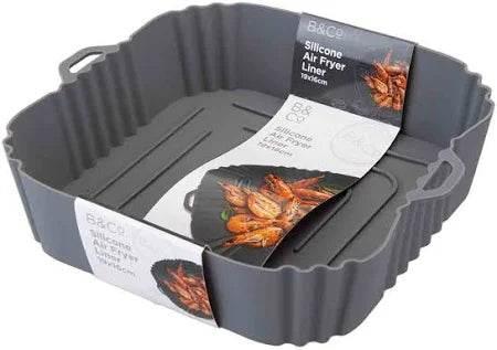 B&CO AIR FRYER SILICONE LINER SQUARE 18.5X16X4CM - Cloud Nine Stores