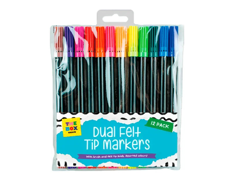 Dual Tip Felt Pens 12pk - Cloud Nine Stores