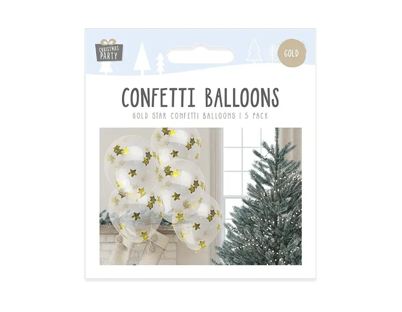 Star Confetti Balloons 5pk - Cloud Nine Stores