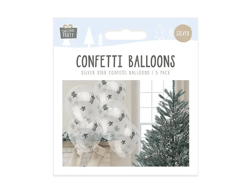 Star Confetti Balloons 5pk - Cloud Nine Stores