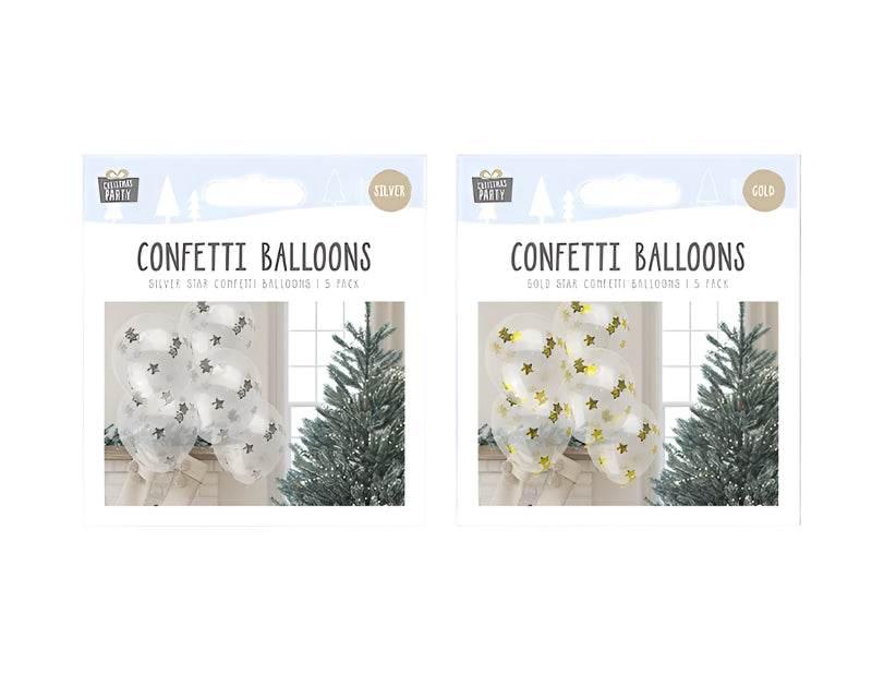 Star Confetti Balloons 5pk - Cloud Nine Stores