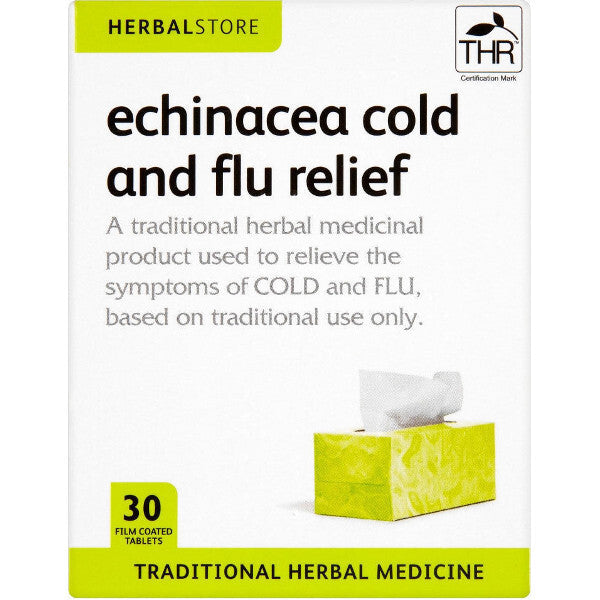 Herbalstore Echinacea Cold & Flu 500mg 30s Cloud Nine Stores