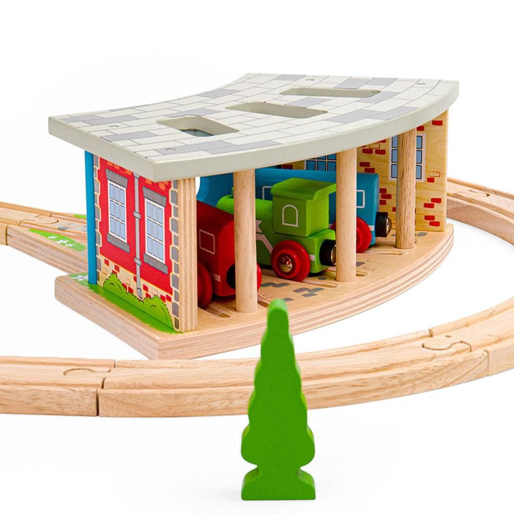 Triple Engine Shed - Bigjigs - Cloud Nine Stores