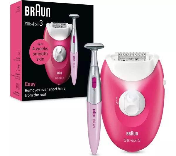 BRAUN Silk-épil Series 3 3-202 Epilator - Raspberry - Cloud Nine Stores
