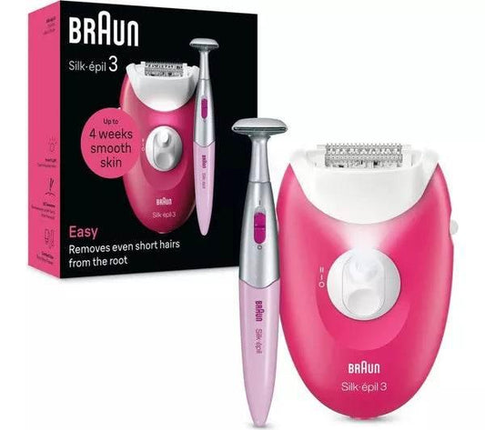 BRAUN Silk-épil Series 3 3-202 Epilator - Raspberry - Cloud Nine Stores