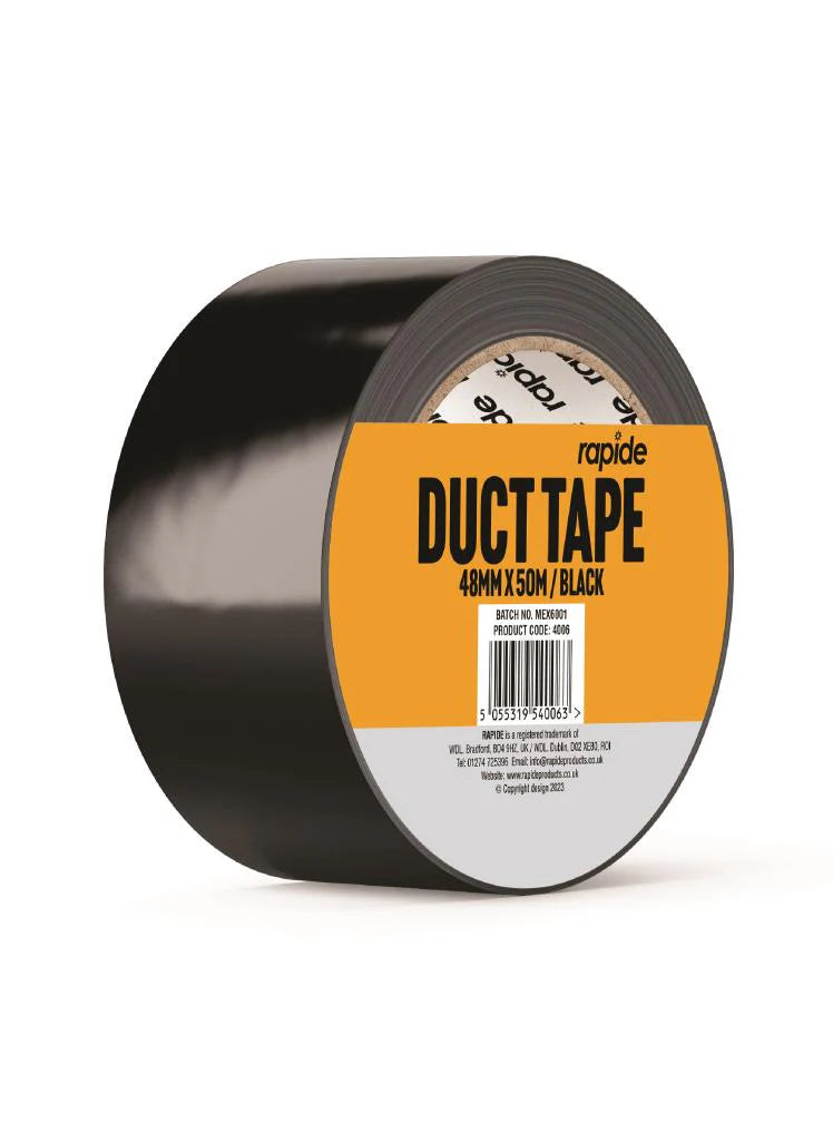Rapide Duct Tape Black 48MM X 50M Cloud Nine Stores