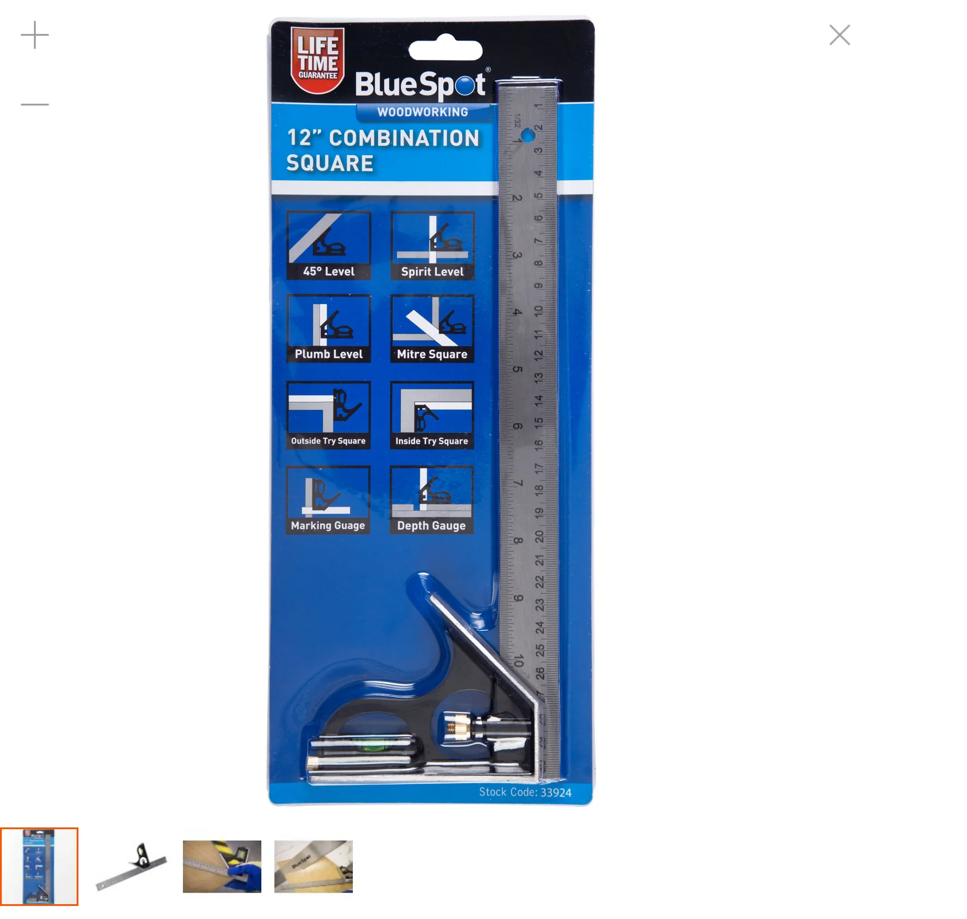 BLUE SPOT TOOLS 300MM (12") COMBINATION SQUARE 33924 - Cloud Nine Stores
