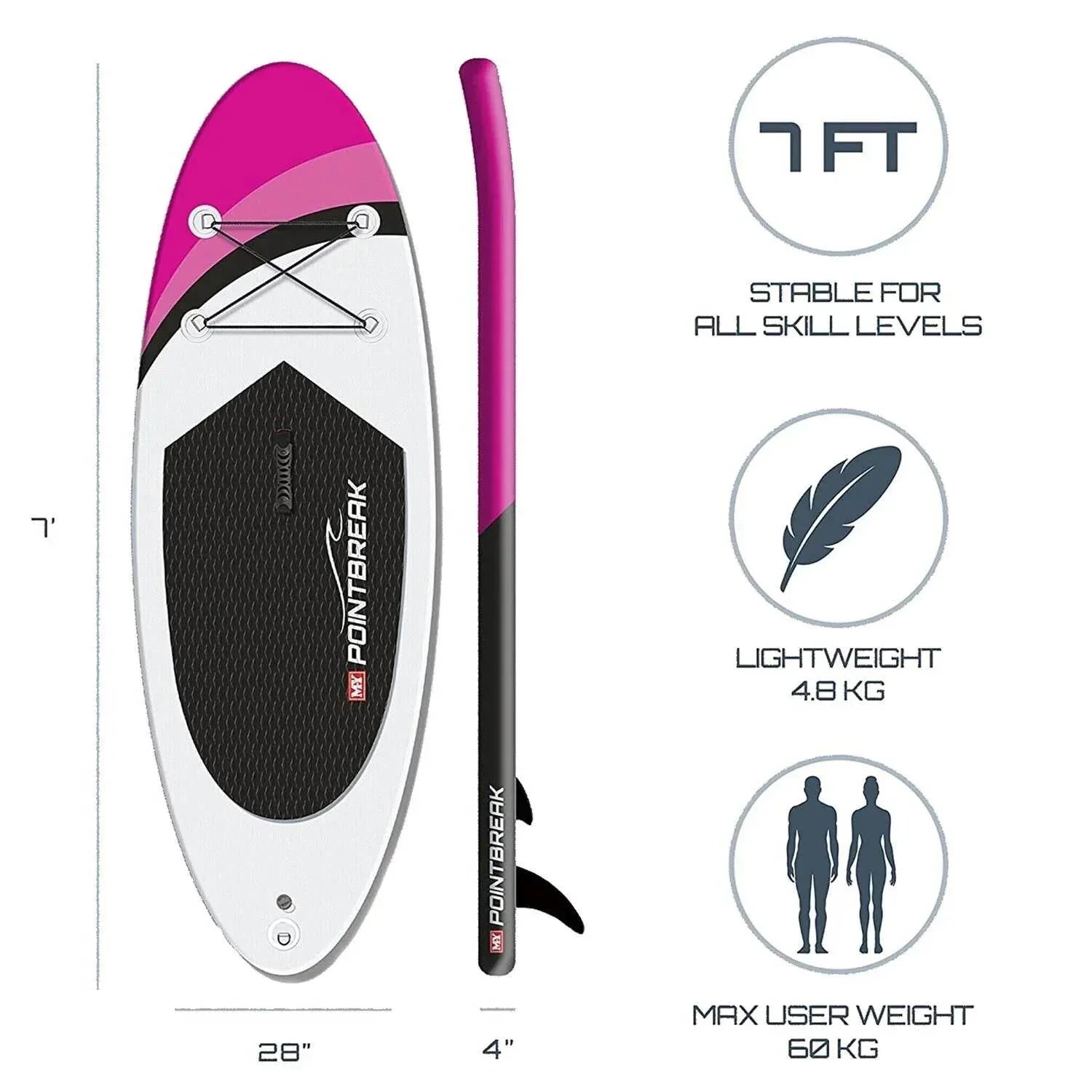 M.Y Stand Up Paddle Board Set 7' Pink - Cloud Nine Stores