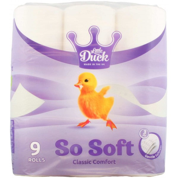 LITTLE DUCK SO SOFT TOILET TISSUE 3-PLY 9 PACK Cloud Nine Stores