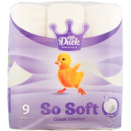 LITTLE DUCK SO SOFT TOILET TISSUE 3-PLY 9 PACK