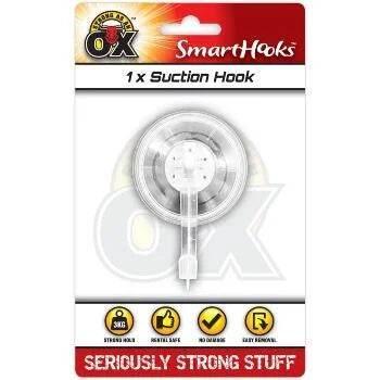 Strong as an Ox Smart Hooks Clear Lever Suction Hook, Pack of 1 - Cloud Nine Stores