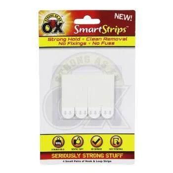 SMART HOOKS REMOVABLE HOOK+LOOP STRIPS 4 PACK SMALL - Cloud Nine Stores