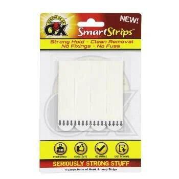 REMOVABLE HOOK+LOOP STRIPS 4 PACK LARGE - Cloud Nine Stores