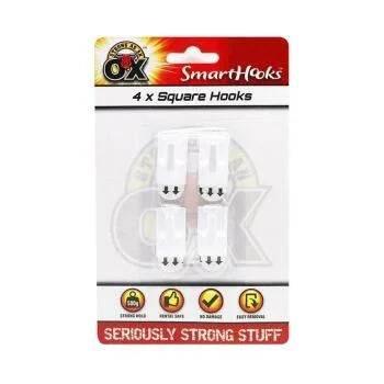 SAAO Removable Square Hooks 4PC - Cloud Nine Stores