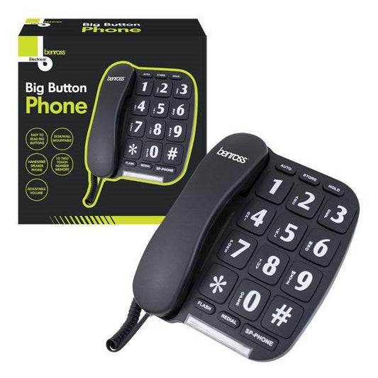 Benross Big Button Landline Telephone - Black - Cloud Nine Stores