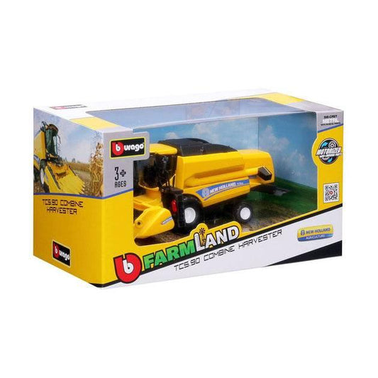 Burago 10cm New Holland Tc5.90 Combine Harvester With Corn Header - Cloud Nine Stores