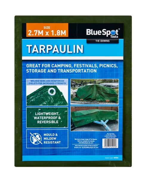 BLUE SPOT TOOLS GREEN 2.7M X 1.8M TARPAULIN
