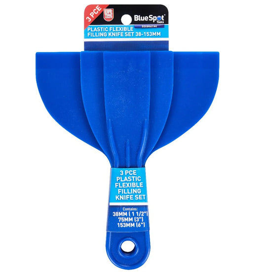 BLUE SPOT TOOLS 3 PCE PLASTIC FLEXIBLE FILLING KNIFE SET (38-153MM)