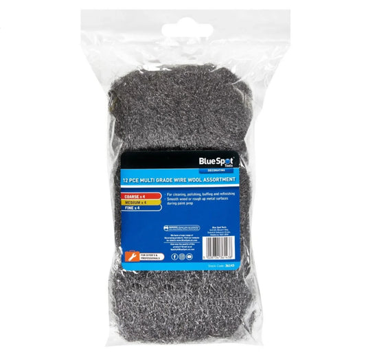 BLUE SPOT TOOLS 12PCE MULTI GRADE WIRE WOOL ASSORTMENT - Cloud Nine Stores
