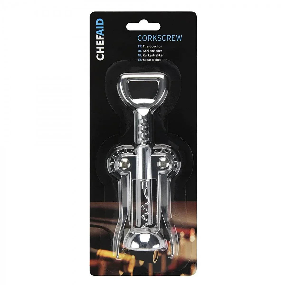 Chef Aid Chrome Plated Wing Corkscrew - Cloud Nine Stores