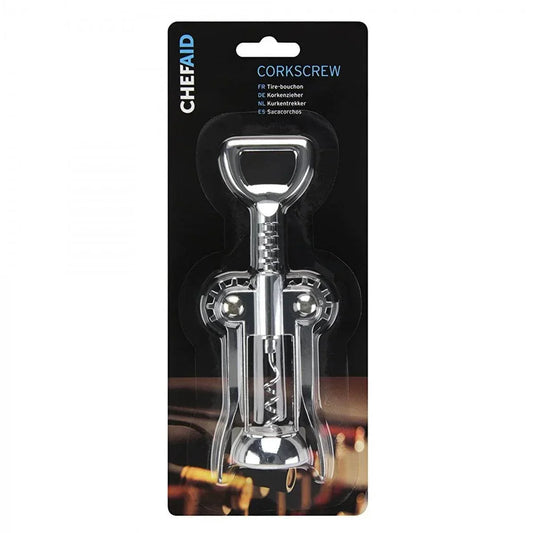 Chef Aid Chrome Plated Wing Corkscrew - Cloud Nine Stores