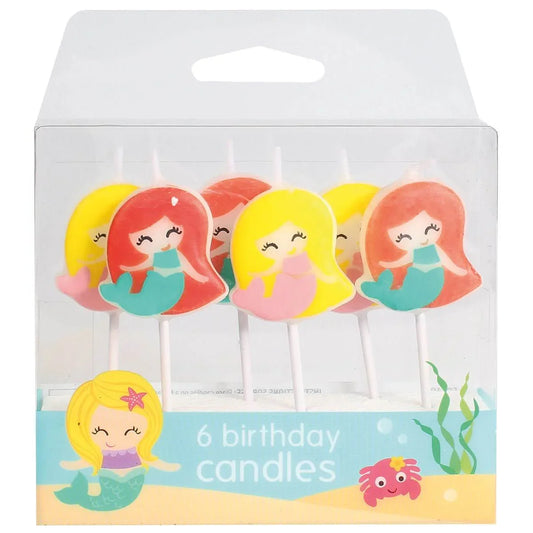 Mermaid 6 Birthday Candles - Cloud Nine Stores