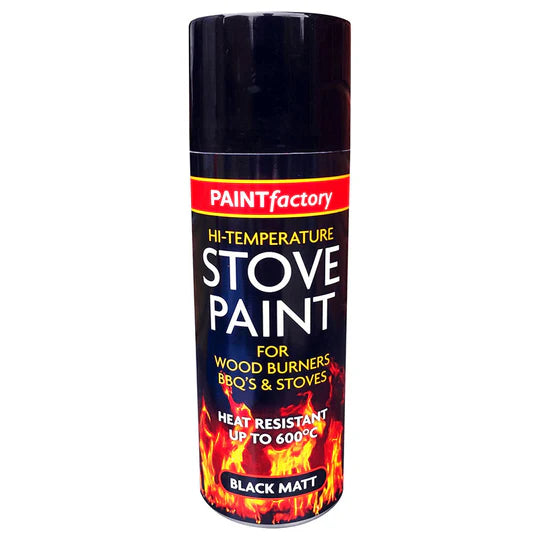 Paint Factory High Temperature Stove Spray Paint Black Matt 400ml - Cloud Nine Stores