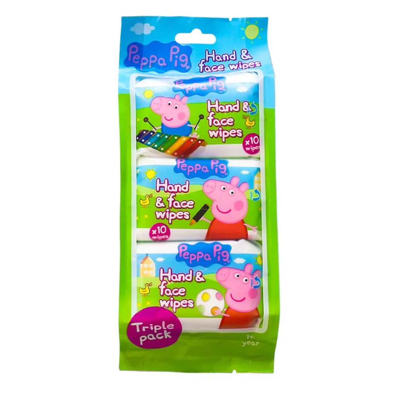 PEPPA PIG HAND & FACE WIPES TRIPLE PACK