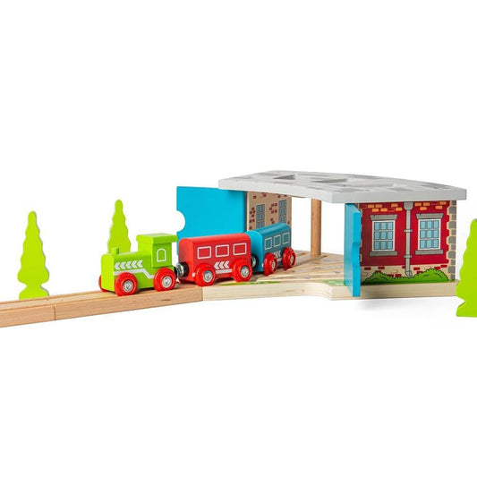 Triple Engine Shed - Bigjigs - Cloud Nine Stores
