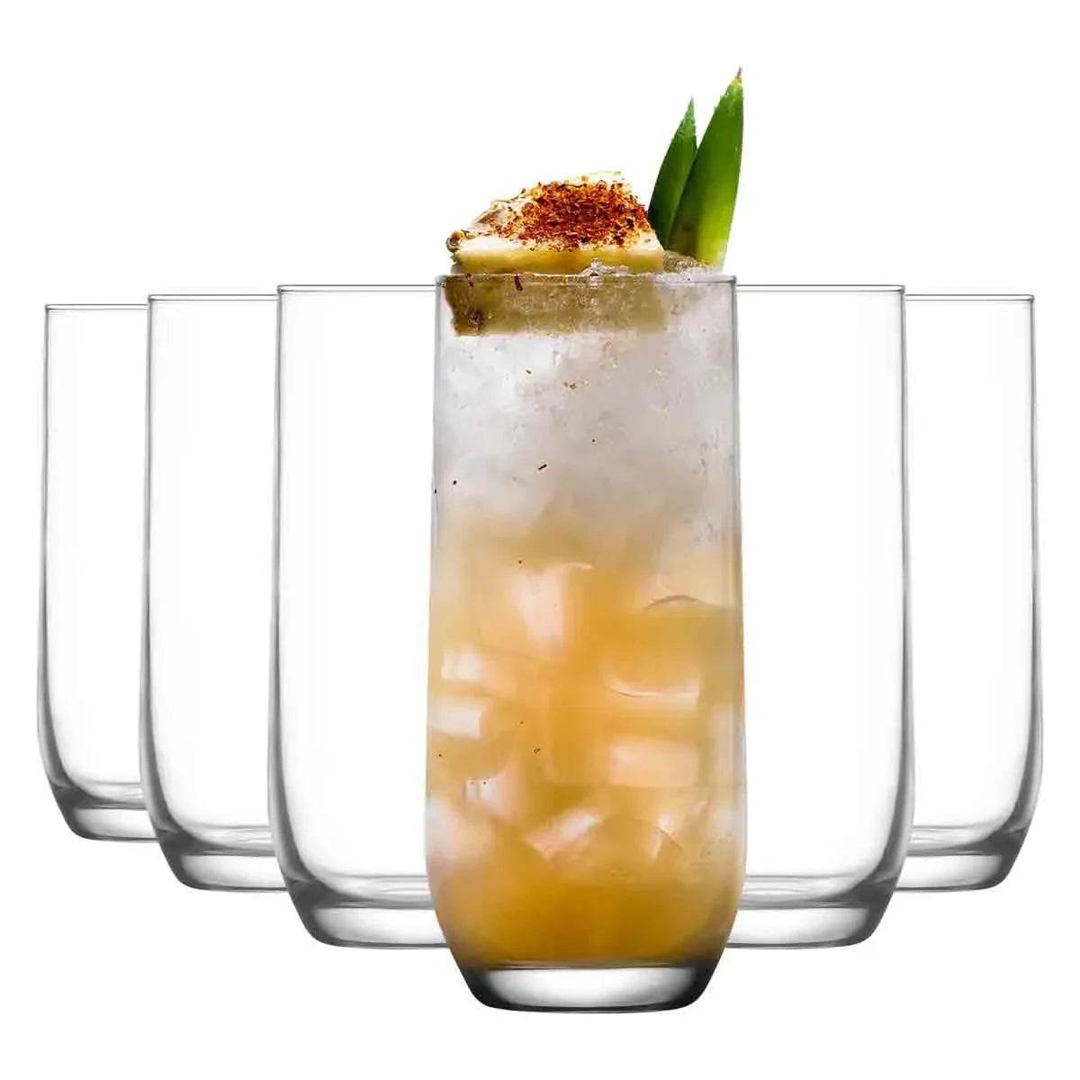 LAV Sude Highball Glasses - 315ml - Clear - Pack of 6 - Cloud Nine Stores