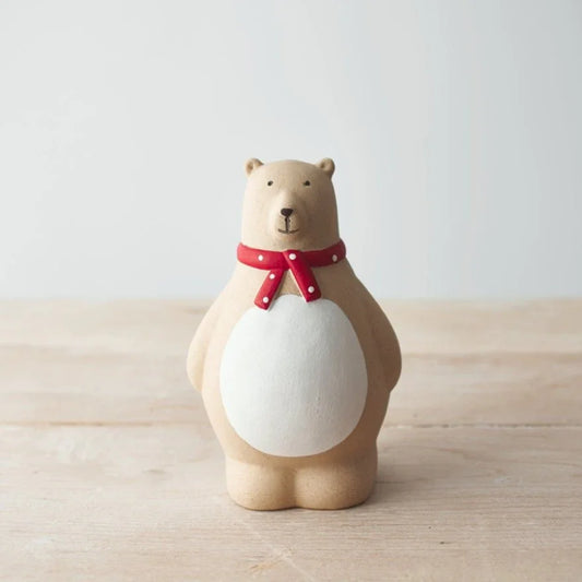 Bear Ornament With Scarf, 13.5cm - Cloud Nine Stores