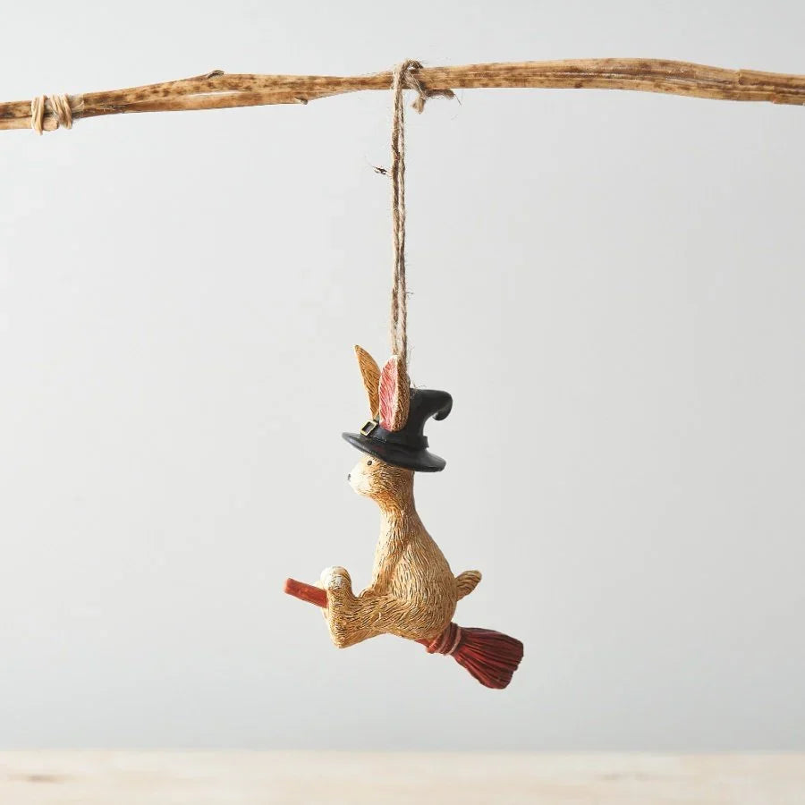 Jasper Rabbit Flying Broomstick Hanger, 9cm - Cloud Nine Stores