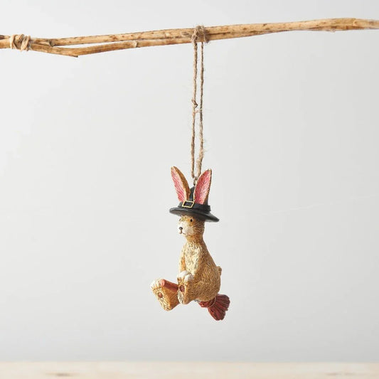 Jasper Rabbit Flying Broomstick Hanger, 9cm - Cloud Nine Stores